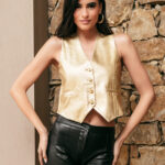 Γιλέκο χρυσό αμάνικο