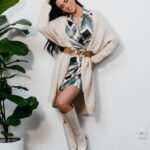 Ζακέτα πλεκτή μακριά ιβουάρ