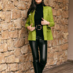 Blazer σακάκι πτι καρό lime