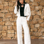 Σετ γιλέκο παντελόνι ανοιχτό καφέ