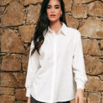 Πουκάμισο λευκό με ιριδίζον στρας