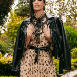 Μπουφάν μαύρο δερματίνη με μακρύ μανίκι