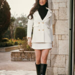 Blazer σακάκι πτι καρό λευκό