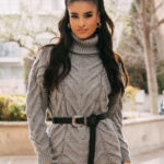 Μπλουζοφόρεμα πλεκτό γκρι