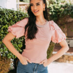 Μπλούζα ριπ ροζ κοντομάνικη