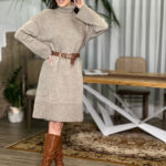 Φόρεμα πλεκτό καφέ