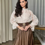 Πουκάμισο μπεζ δαντελωτό