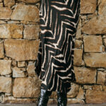 Φούστα σατέν λεοπάρ μαύρη