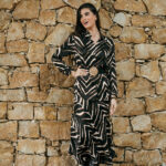 Πουκάμισο σατέν λεοπάρ μαύρο