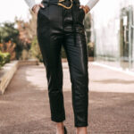 Παντελόνι δερματίνη ψηλόμεσο μαύρο