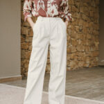 Παντελόνι δερματίνη εκρού