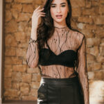 Μπλούζα διαφάνεια μαύρη