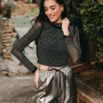 Μπλούζα μαύρη στρας