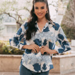 Πουκάμισο εμπριμέ μπλε-άσπρο