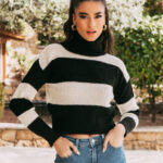 Μπλούζα πλεκτή μαυρόασπρη