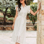 Φόρεμα άσπρο κιπούρ maxi