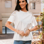 Μπλούζα άσπρη με κέντημα