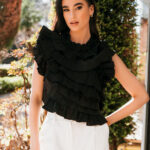 Μπλούζα μαύρη με φραμπαλά