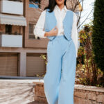 Σετ γιλέκο παντελόνι γαλάζιο