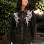 Τζάκετ τζιν σκούρο γκρι