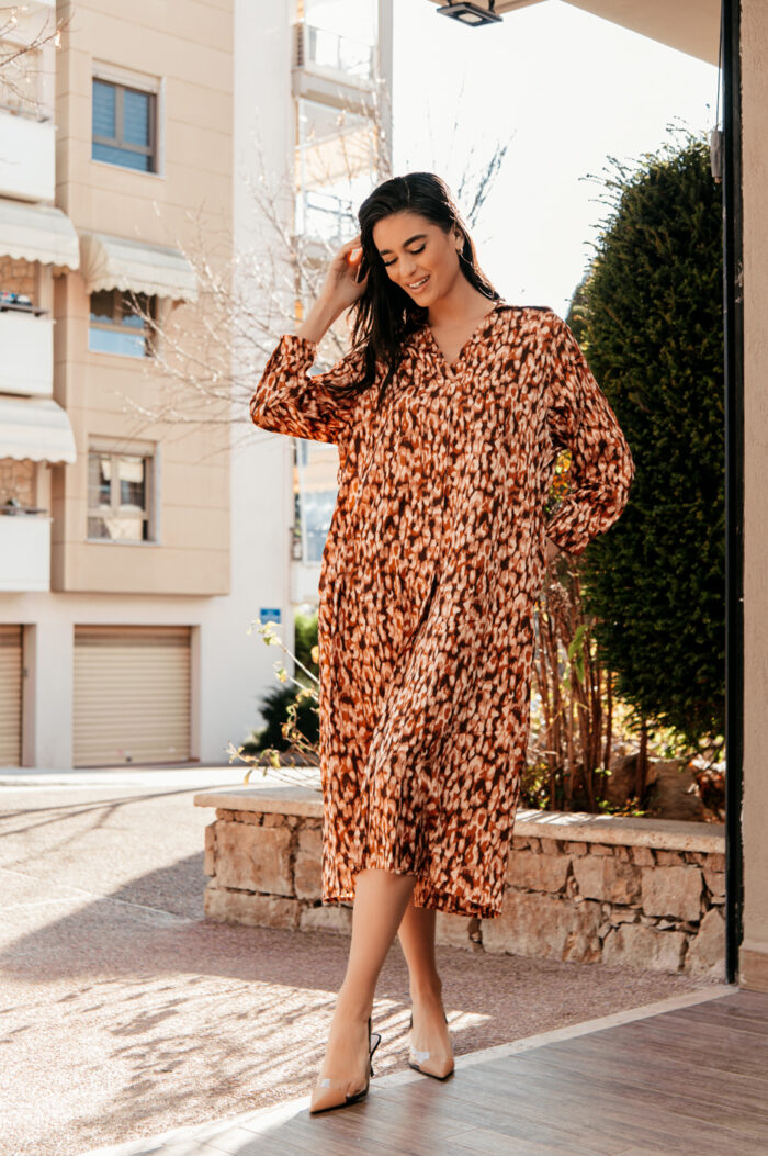 Φόρεμα maxi καφέ - Image 7