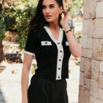 Μπλούζα πλεκτή μαύρη