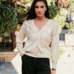 Ζακέτα με πούλιες ιβουάρ