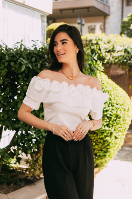 Μπλούζα άσπρη off shoulder