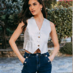 Γιλέκο ασημί αμάνικο