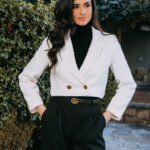 Σακάκι πτι καρό άσπρο