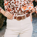 Ζώνη καφέ δερματίνη με τόκα