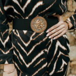 Ζώνη μαύρη ελαστική με στρας τόκα