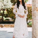 Φόρεμα άσπρο κιπούρ maxi