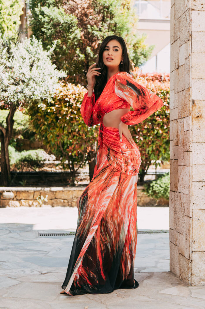 Φόρεμα εμπριμέ maxi - Image 6