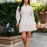 Φόρεμα άσπρο κιπούρ mini