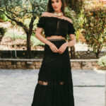 Σετ boho τοπ-φούστα μαύρο