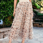 Φούστα μπεζ με τούλι