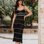 Φόρεμα πλεκτό τρυπητό μαύρο
