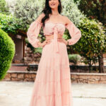 Σετ crop top με φούστα ροζ