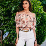 Μπλούζα off shoulder τούλινη μπεζ