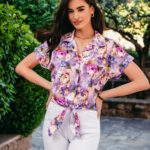 Πουκάμισο σατέν μωβ