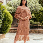 Φόρεμα maxi καφέ