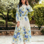 Φόρεμα maxi άσπρο με λουλούδια