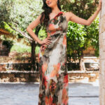 Φόρεμα σατέν πλισέ maxi πράσινο