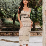 Φόρεμα πλεκτό τρυπητό μπεζ