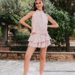 Σετ μπλούζα φούστα - σορτς ροζ