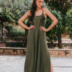Φόρεμα maxi χακί