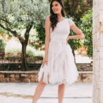 Φόρεμα τούλινο midi λευκό