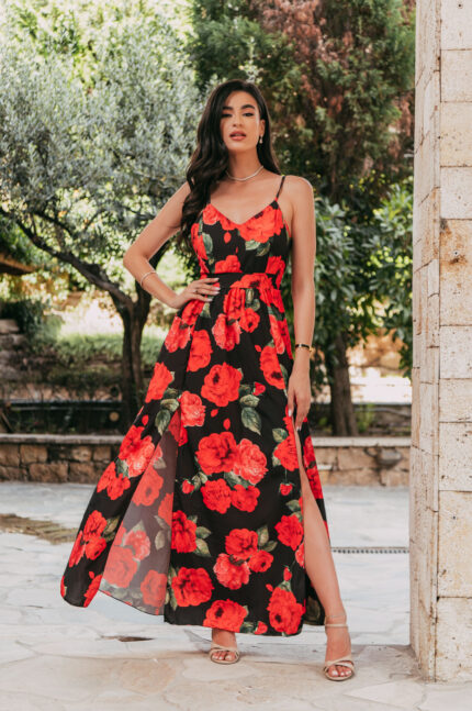 Φόρεμα maxi κόκκινο