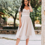 Φόρεμα τούλινο midi λευκό